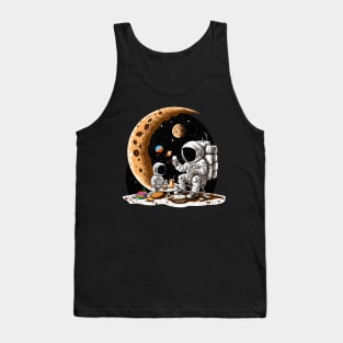 Astronauts Drinking Coffee on the Moon #1 Tank Top